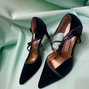 Shante L teal suede heel
